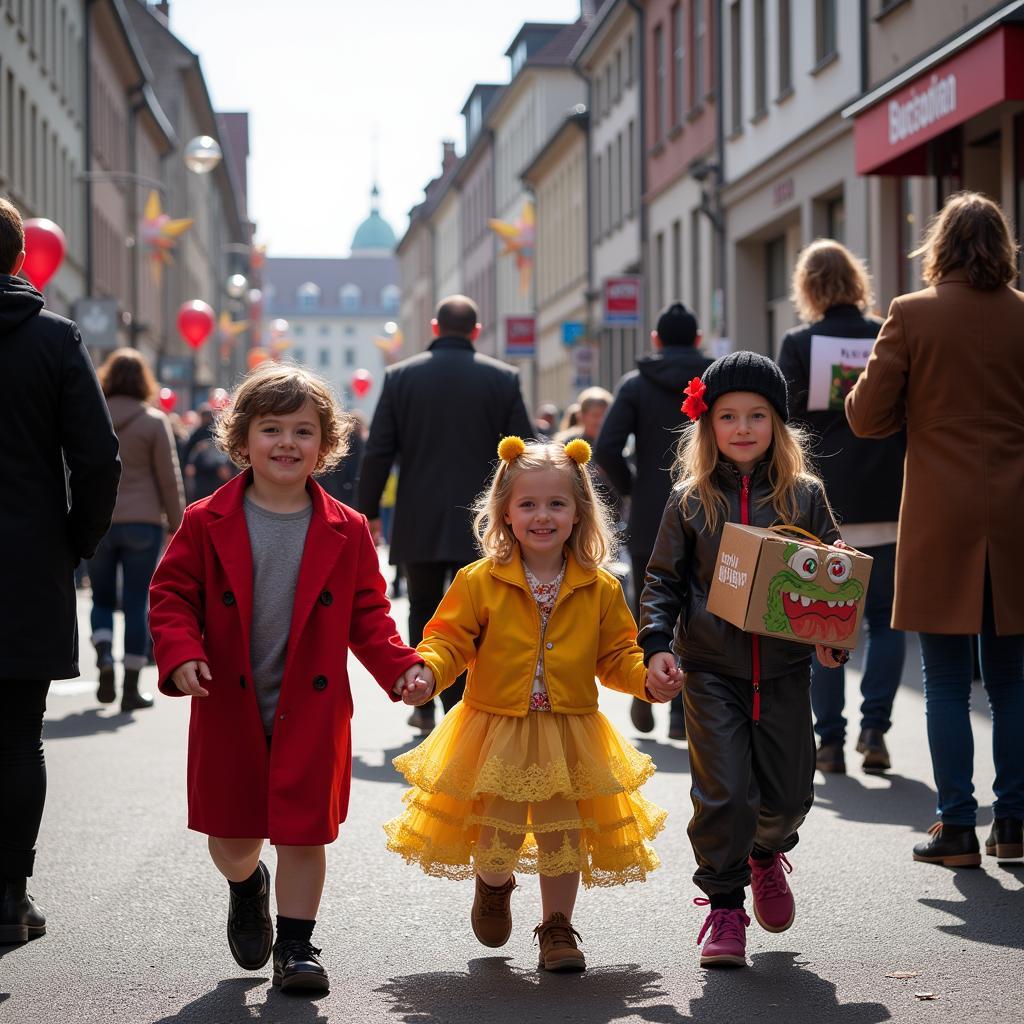 Familien beim Karneval in Leverkusen