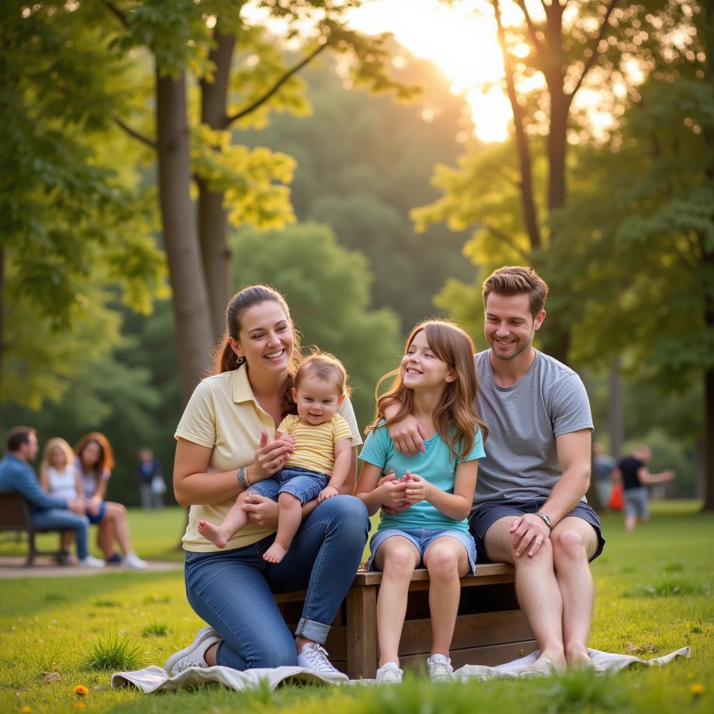 Familien genießen die Freizeitaktivitäten in Leverkusen.