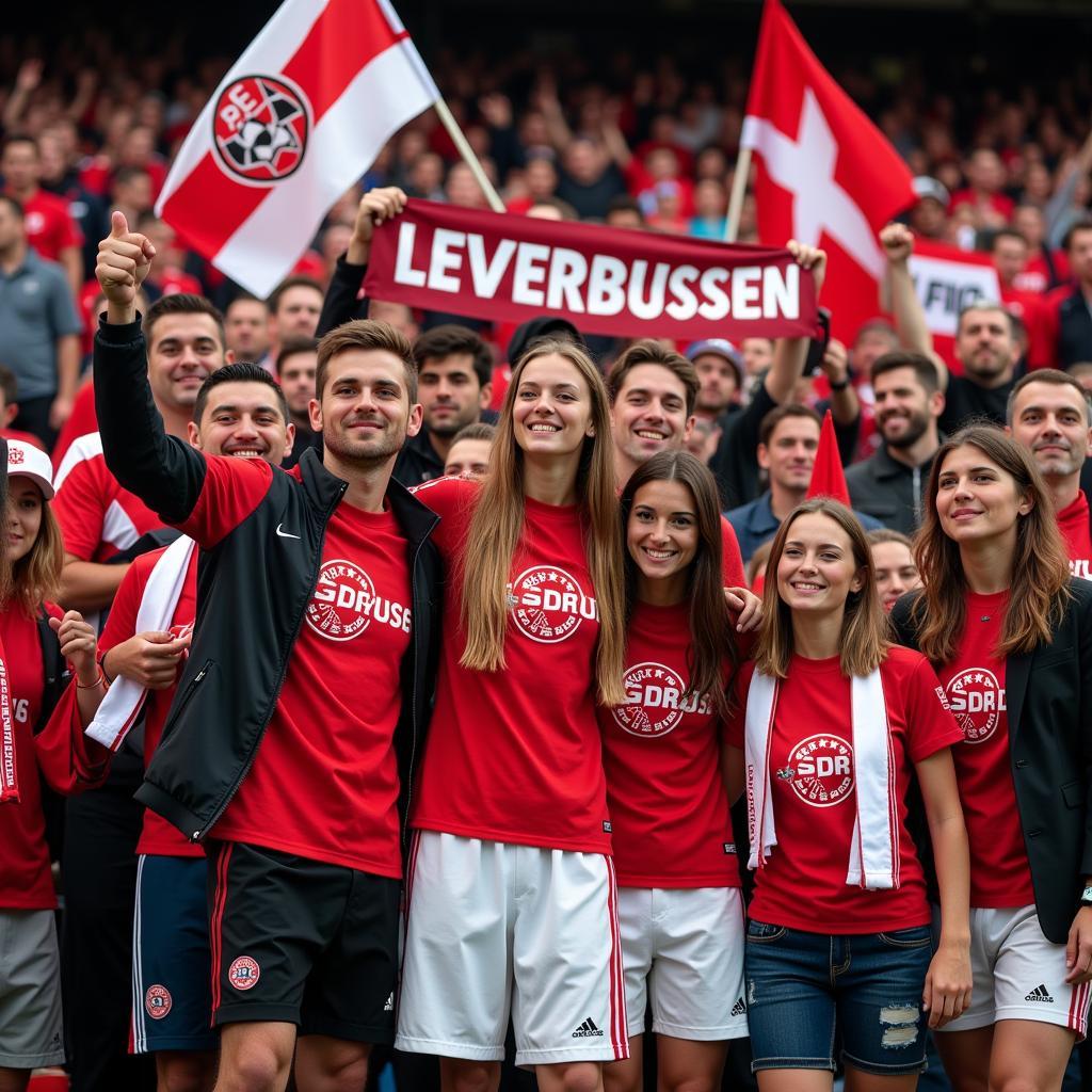 Leverkusen Fanclub beim Pokalspiel