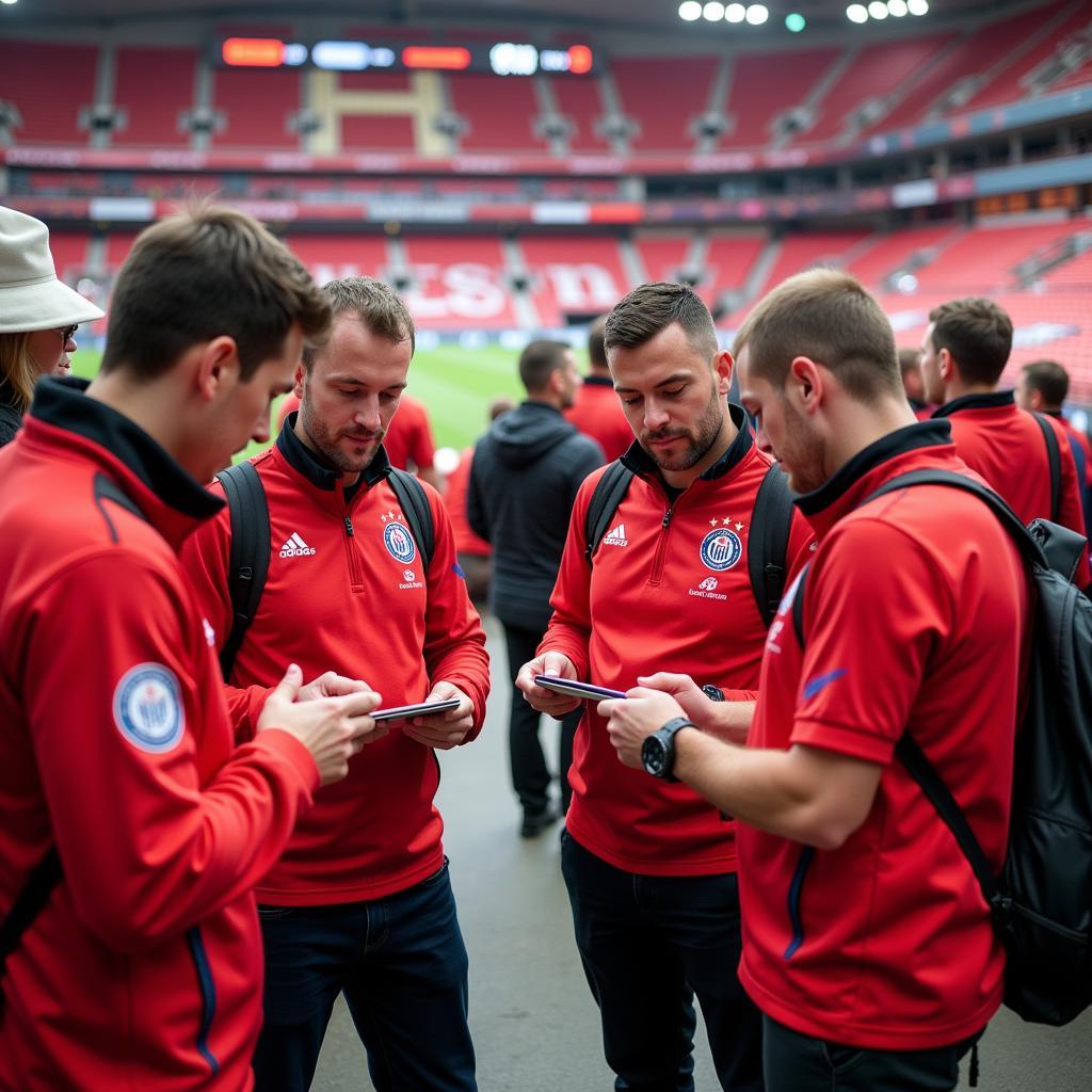 Fanbetreuung in der BayArena für die Fans