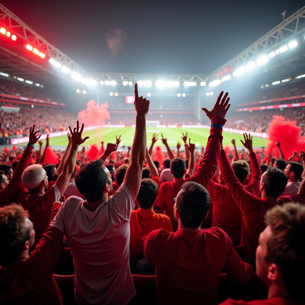 Fans von Augsburg und Bayer Leverkusen