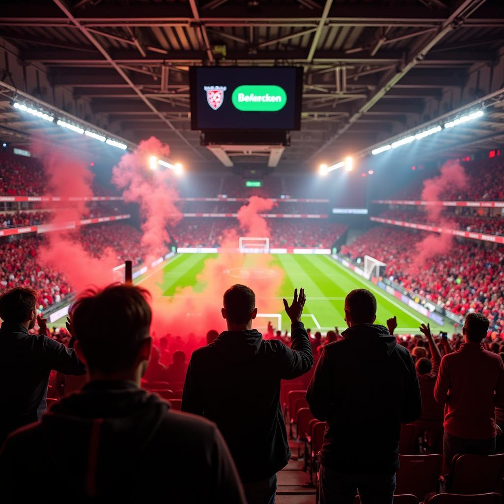 Fans in der BayArena: 1. Bundesliga Leverkusen