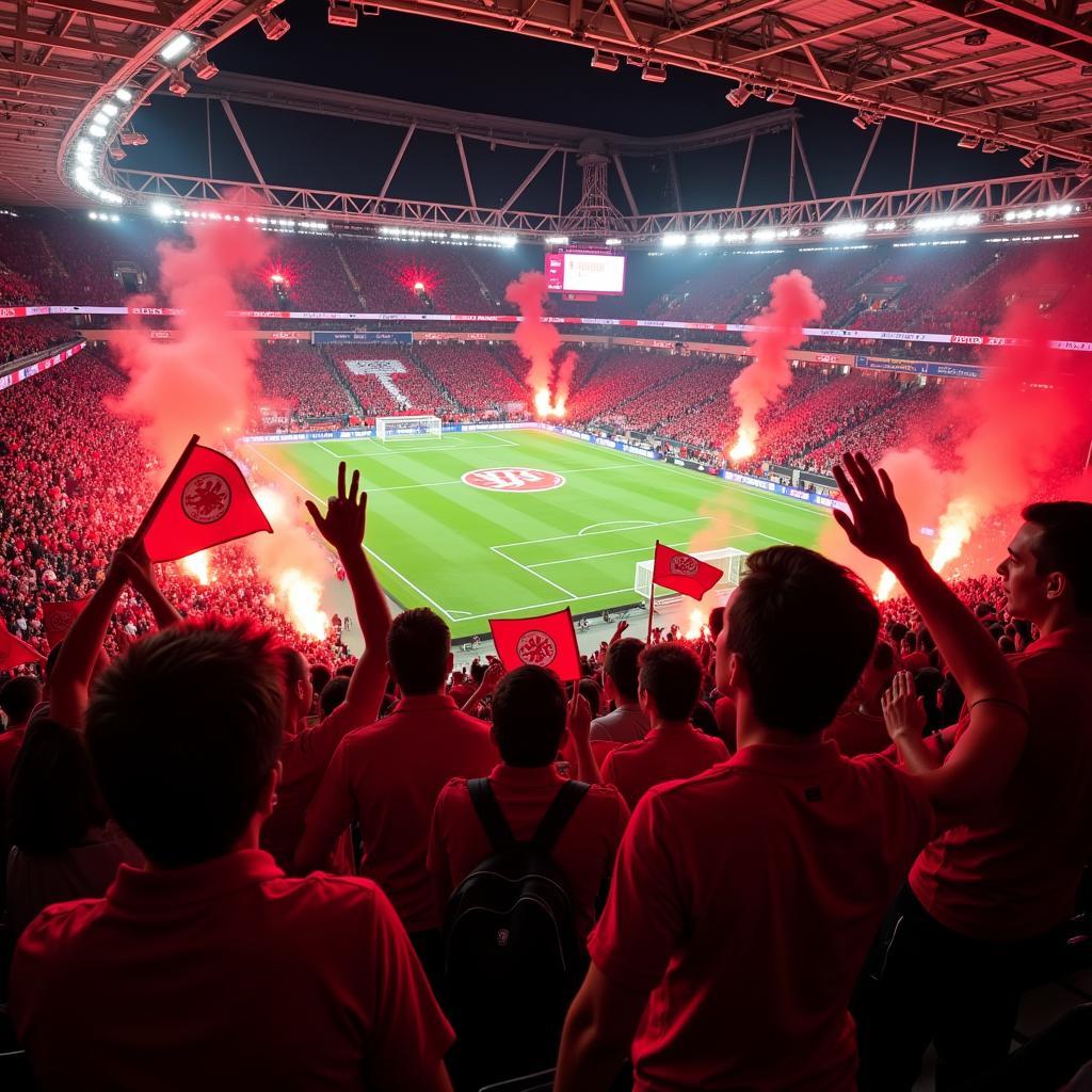 Fans in der BayArena - Bahnallee 15 51379 Leverkusen