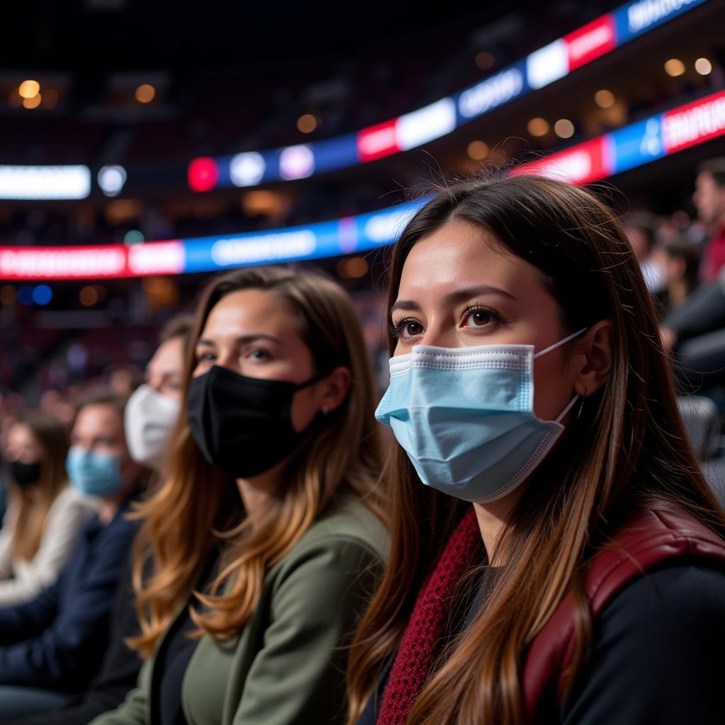 Fans mit Maske in der BayArena Leverkusen