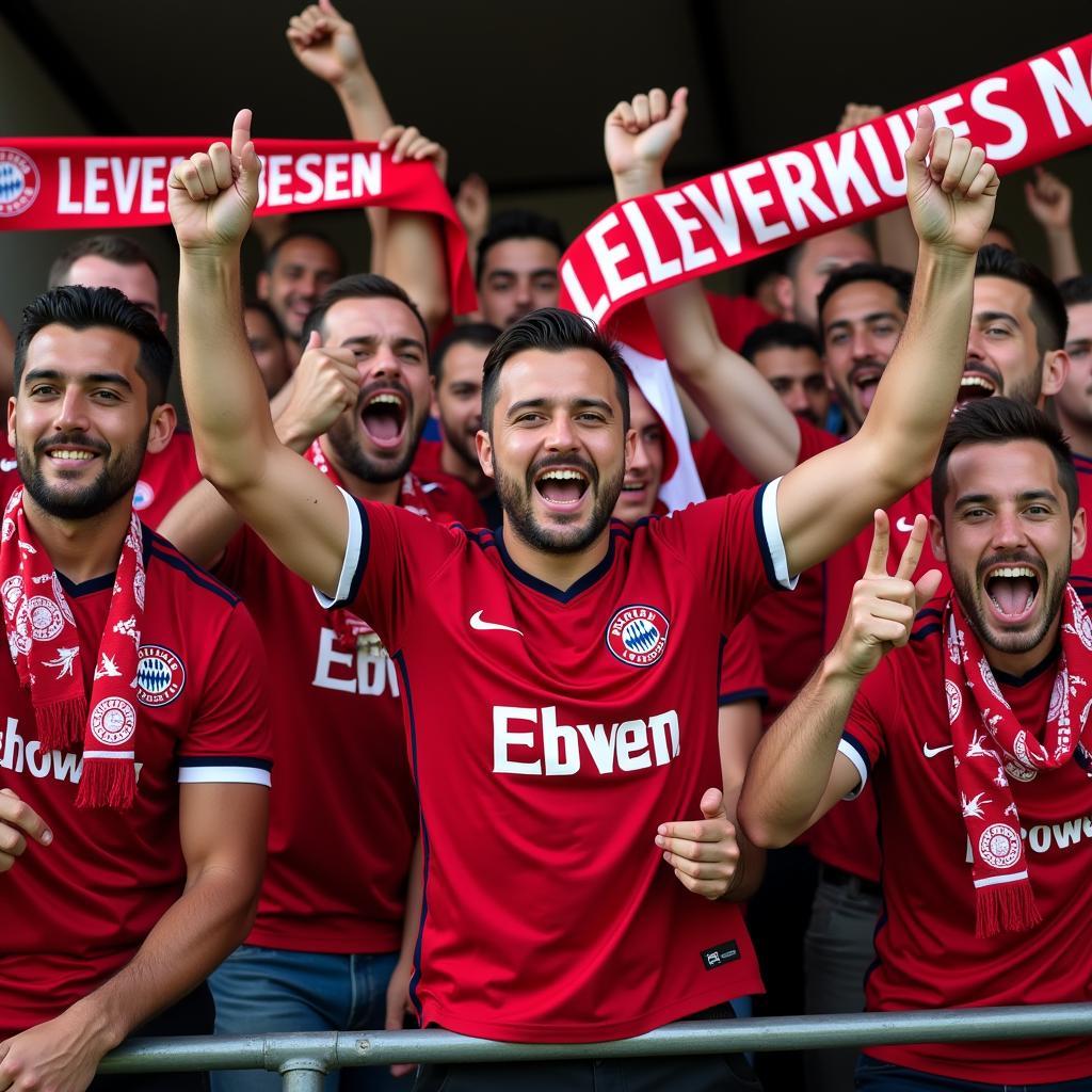 Fans von Bayer Leverkusen am 30. Mai 2019