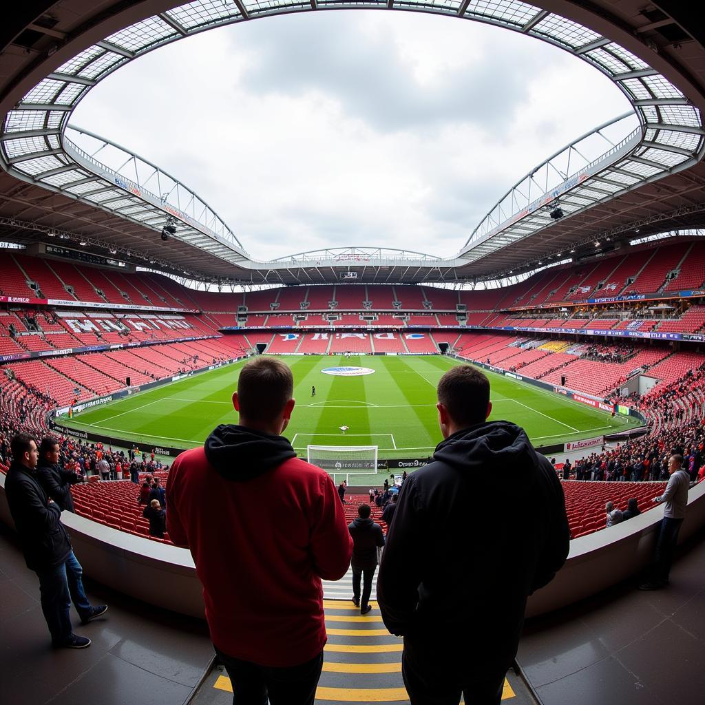 Fans von Bayer Leverkusen im Stadion am 1.6.2019