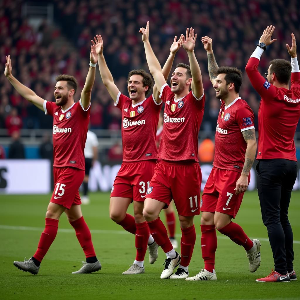 Fans feiern Wirtz' Tor gegen Freiburg