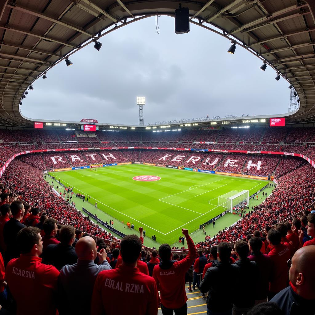 Fans im Stadion Bayer 04 Leverkusen