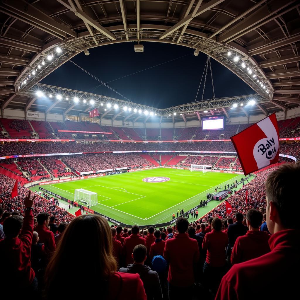 Fans in der BayArena Leverkusen