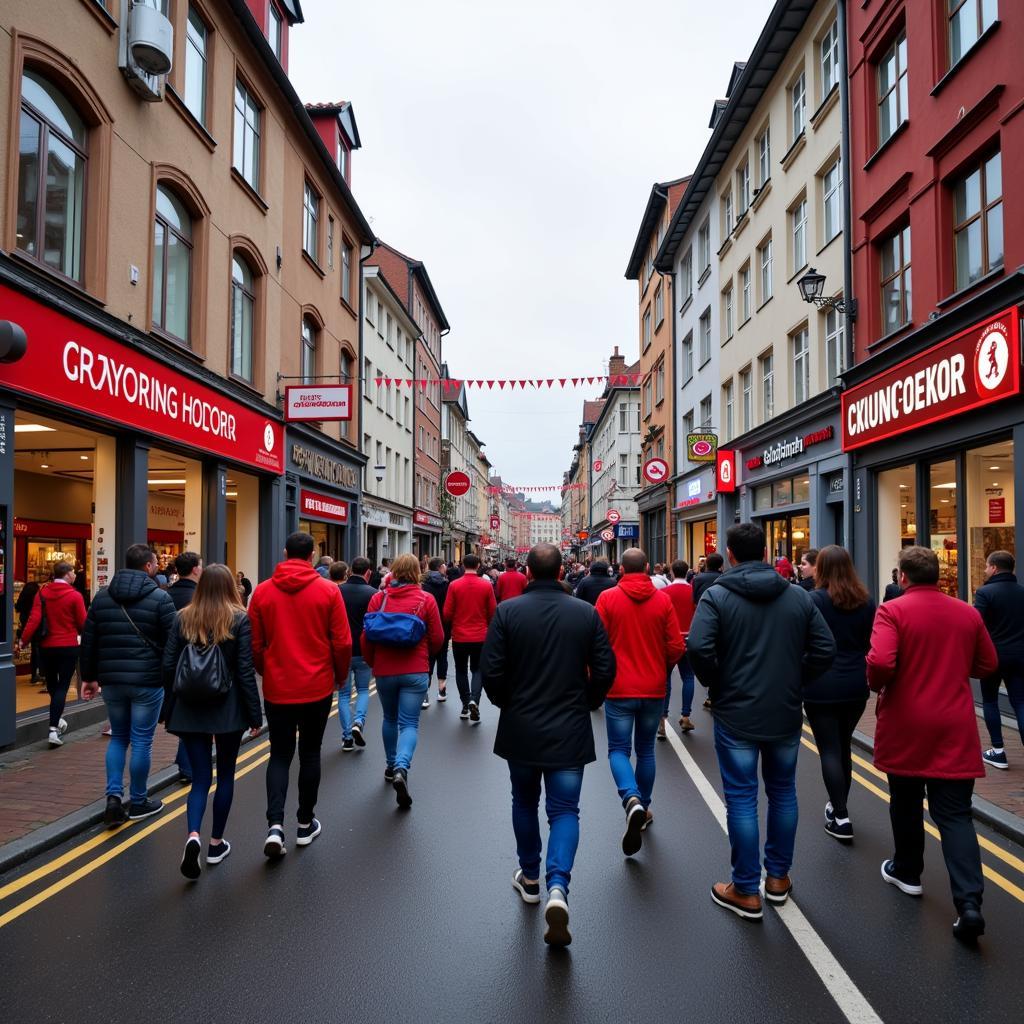 Fans auf der Kalkstraße am Spieltag