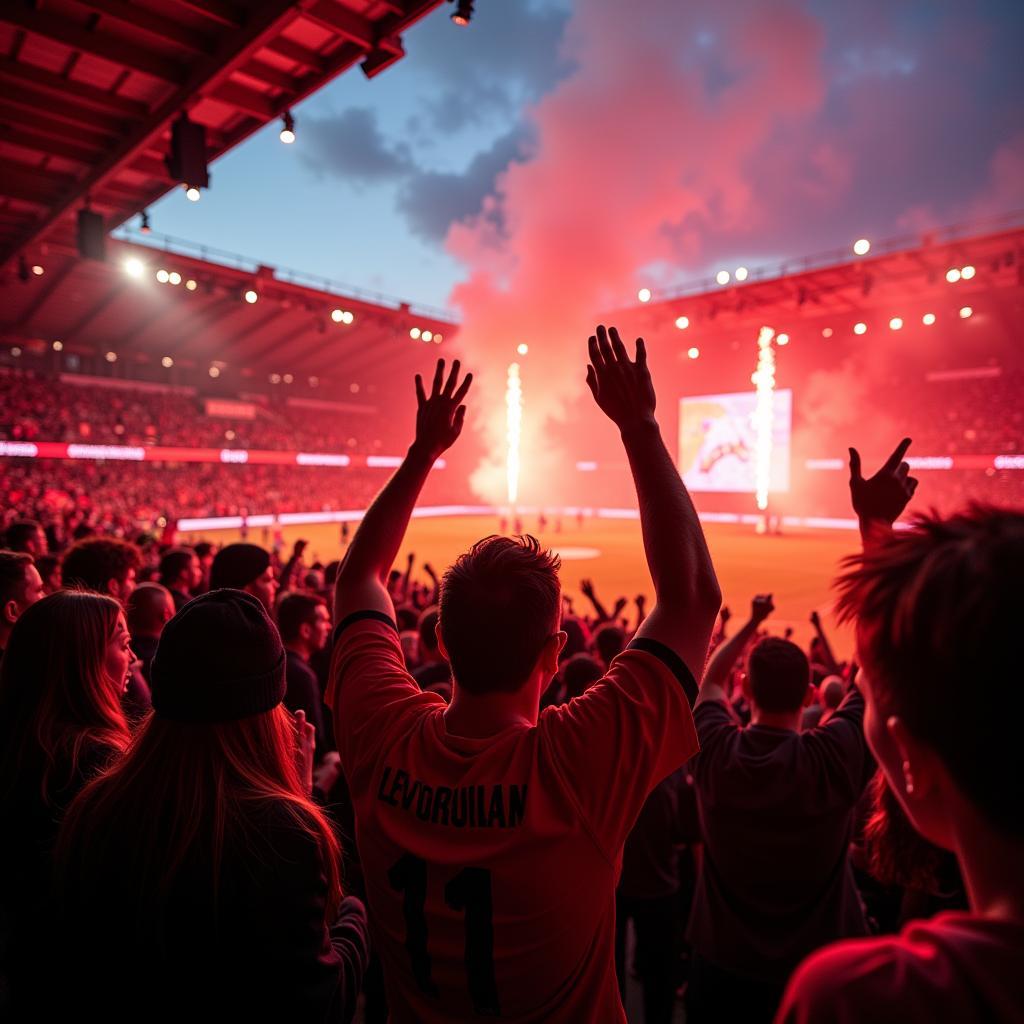 Fans beim Leverkusen Düsseldorf Live Spiel