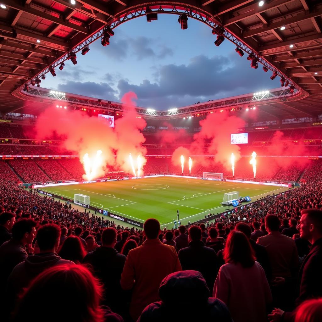 Fans Leverkusen-Frankfurt Stadion Atmosphäre