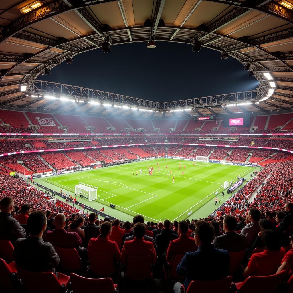 Die Nordkurve im BayArena tobt: Fans Leverkusen zeigen ihre bedingungslose Unterstützung für die Werkself.