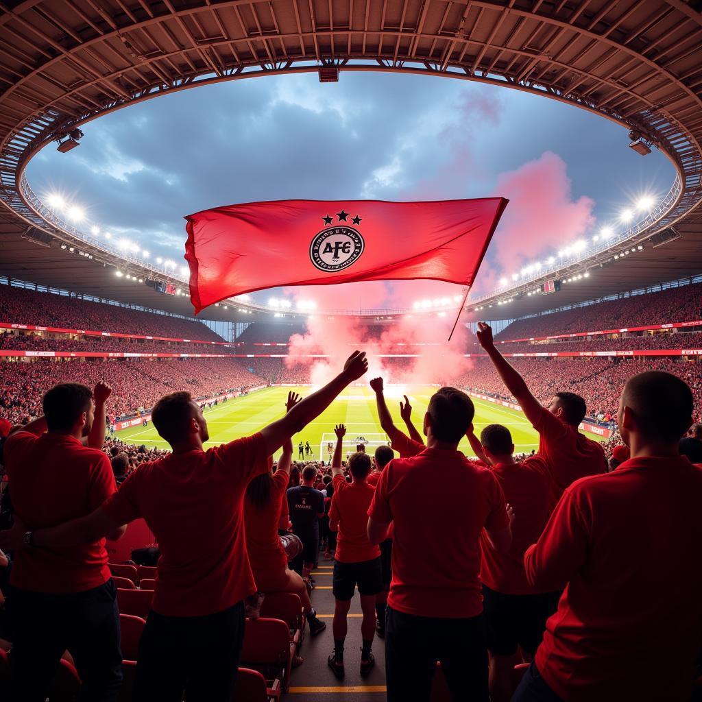 Fans von Leverkusen und Stuttgart im Stadion