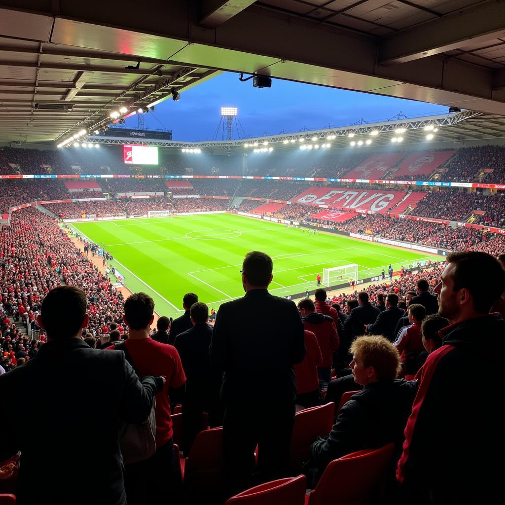 Fans im Stadion Bayer 04 Leverkusen gegen Werder Bremen