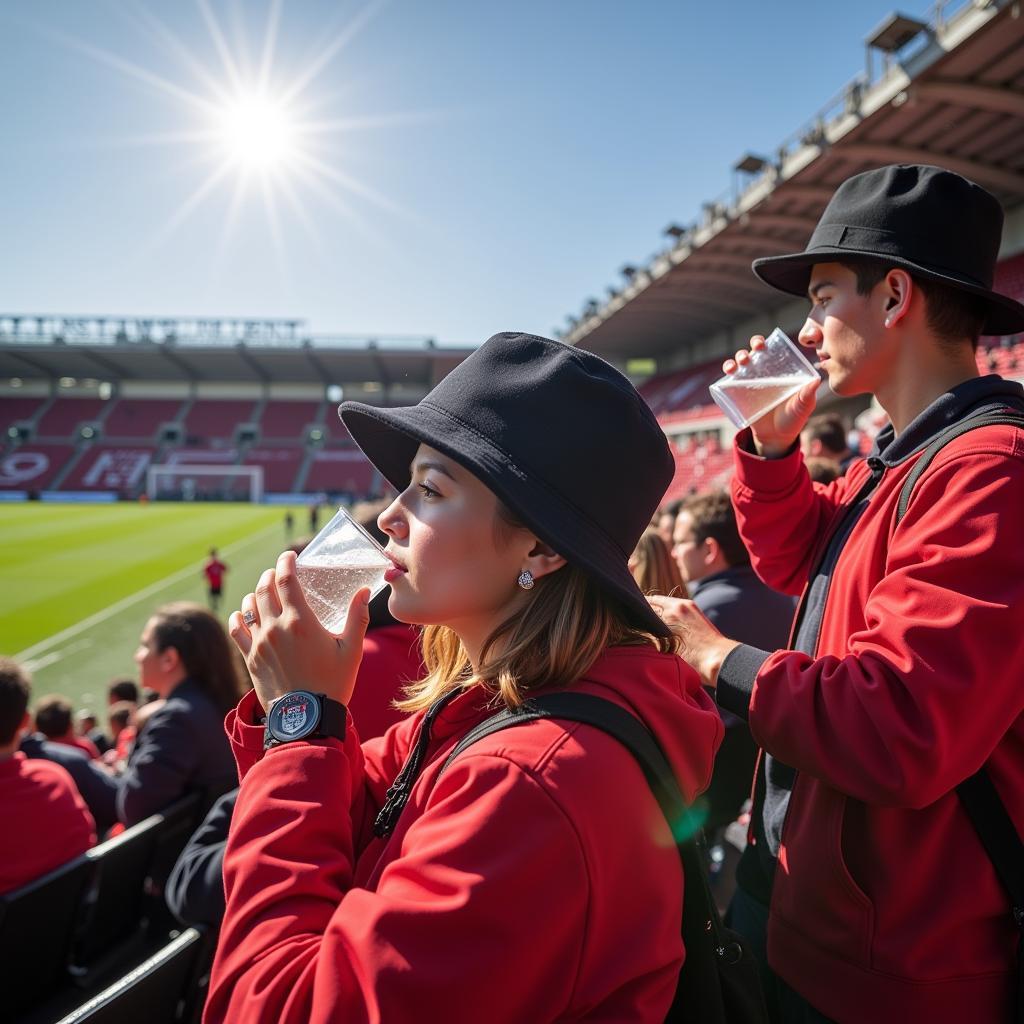 Fans im Stadion und Biowetter