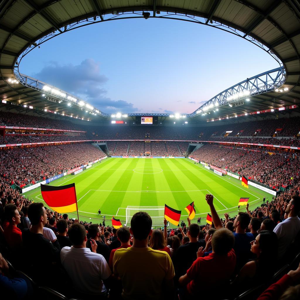 Fans im Stadion beim Fußballspiel Bremen gegen Leverkusen