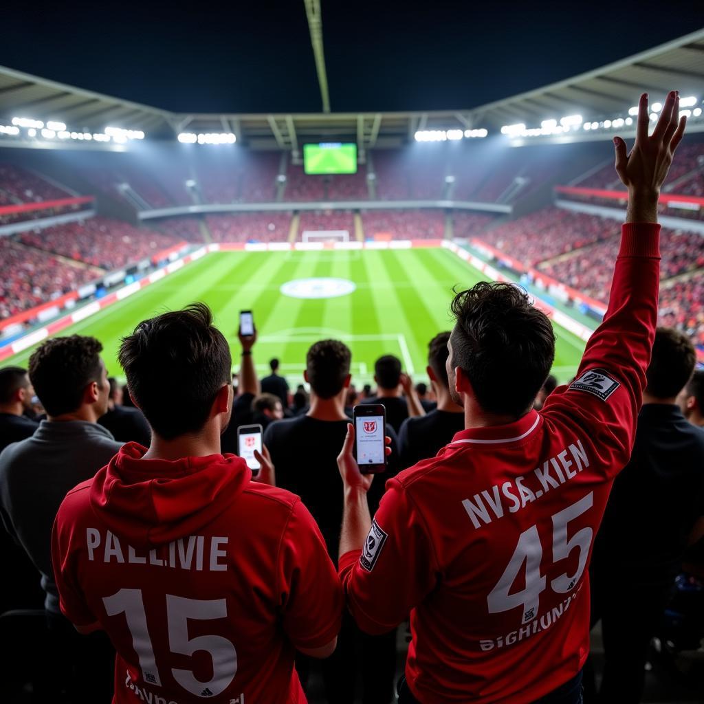 Fans verfolgen den Bayer Leverkusen Ticker