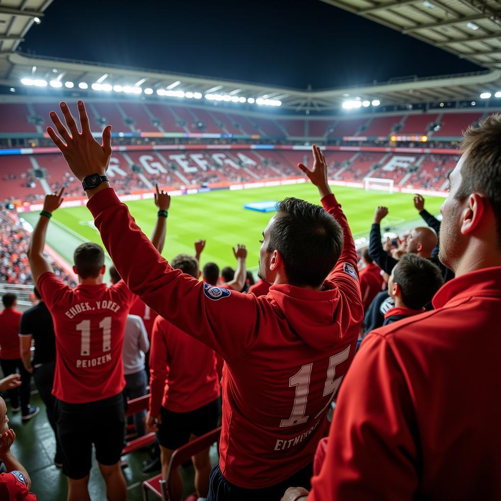 Fans im Weserstadion beim Bremen Leverkusen Spiel.