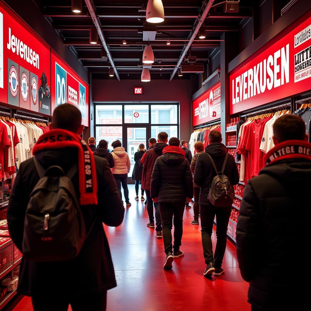 Fanshop von Bayer 04 Leverkusen an der Adolf-Kaschny-Straße