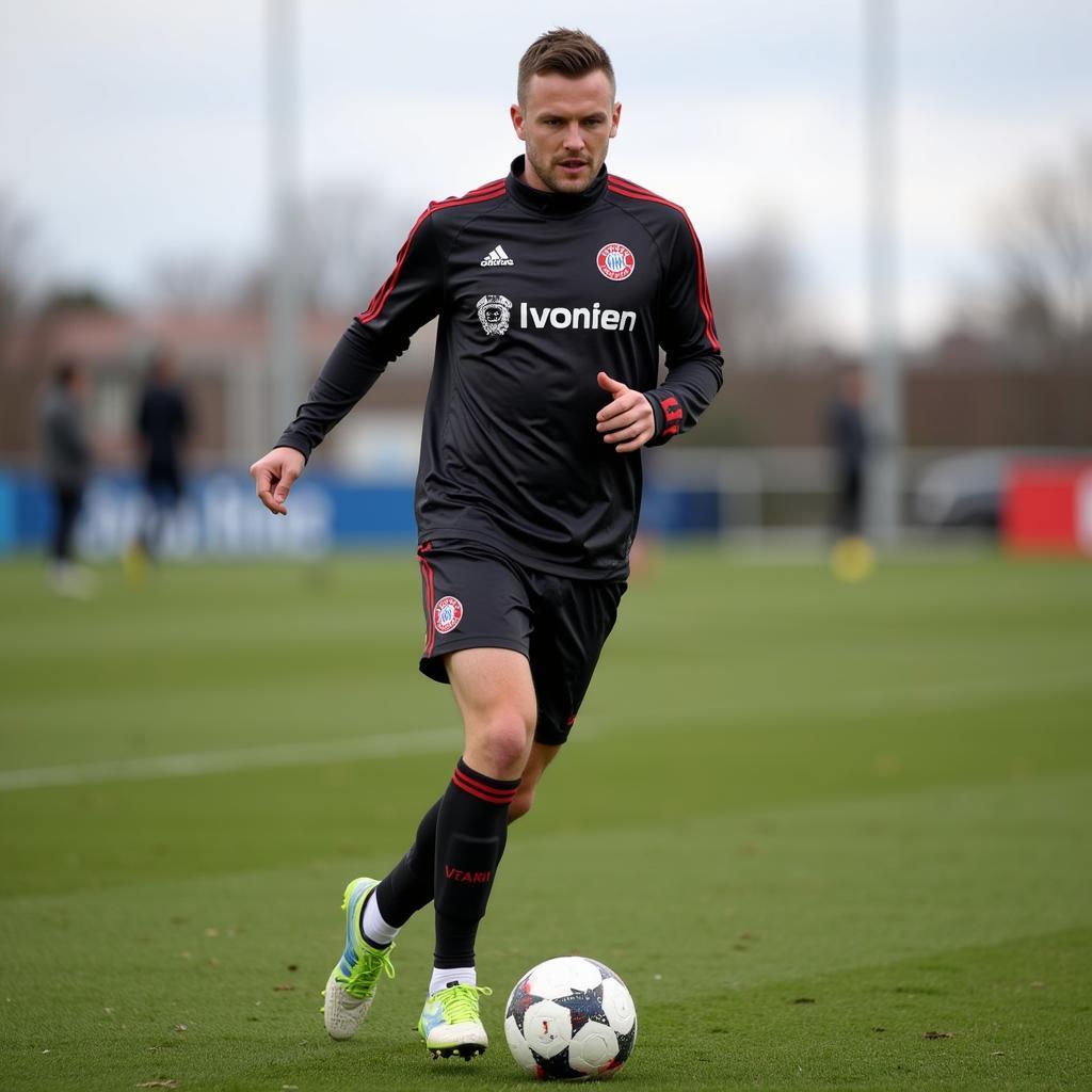 Florian Altmann beim Training mit Bayer 04 Leverkusen