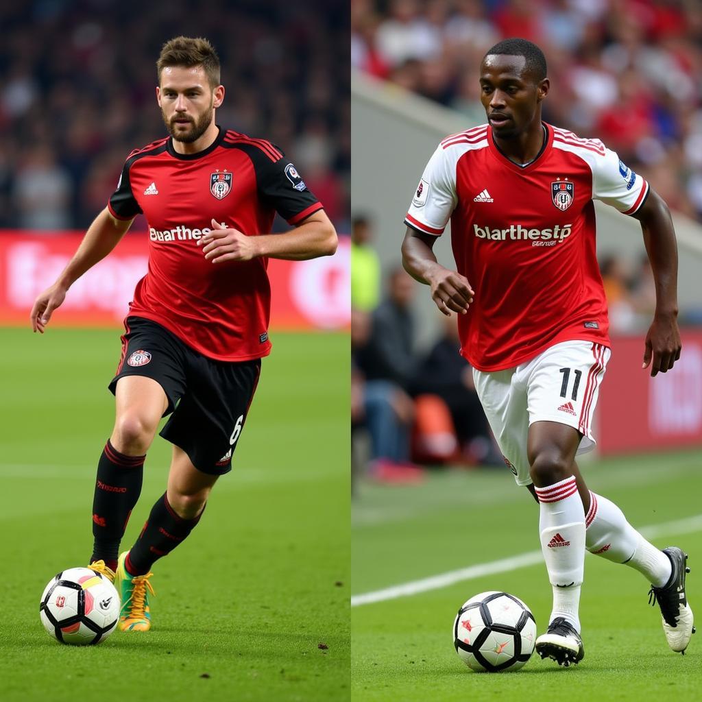 Florian Wirtz und Moussa Diaby im Trikot von Bayer 04 Leverkusen.