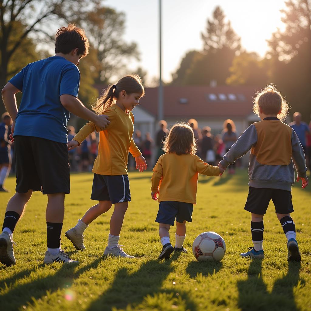 Gemeinsames Fußballerlebnis in Leverkusen Atzlenbachert Str.