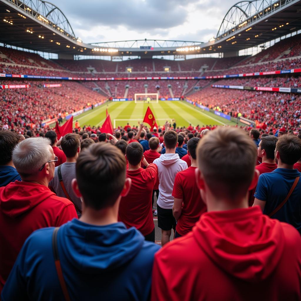 Fans von 1. FC Kaiserslautern und Bayer 04 Leverkusen