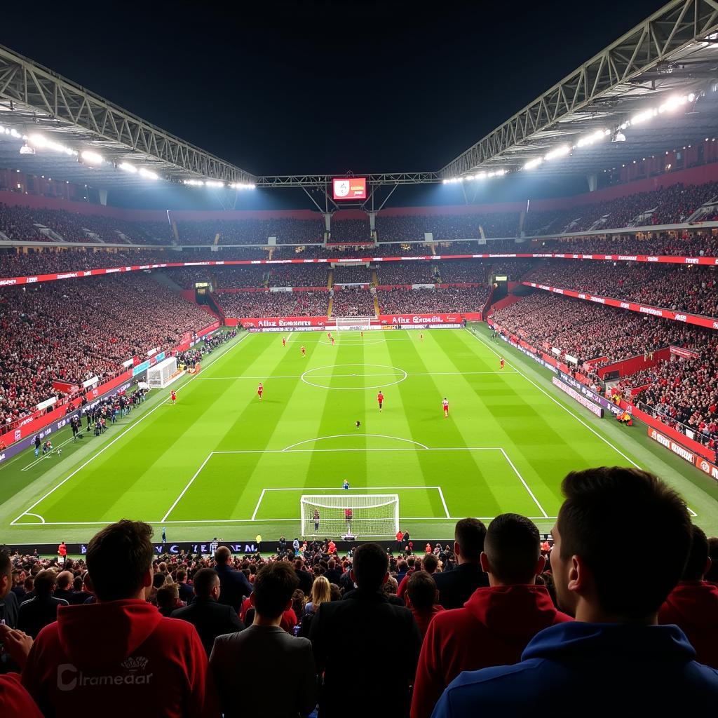 Fußballspiel in der BayArena Leverkusen am 06.04.19