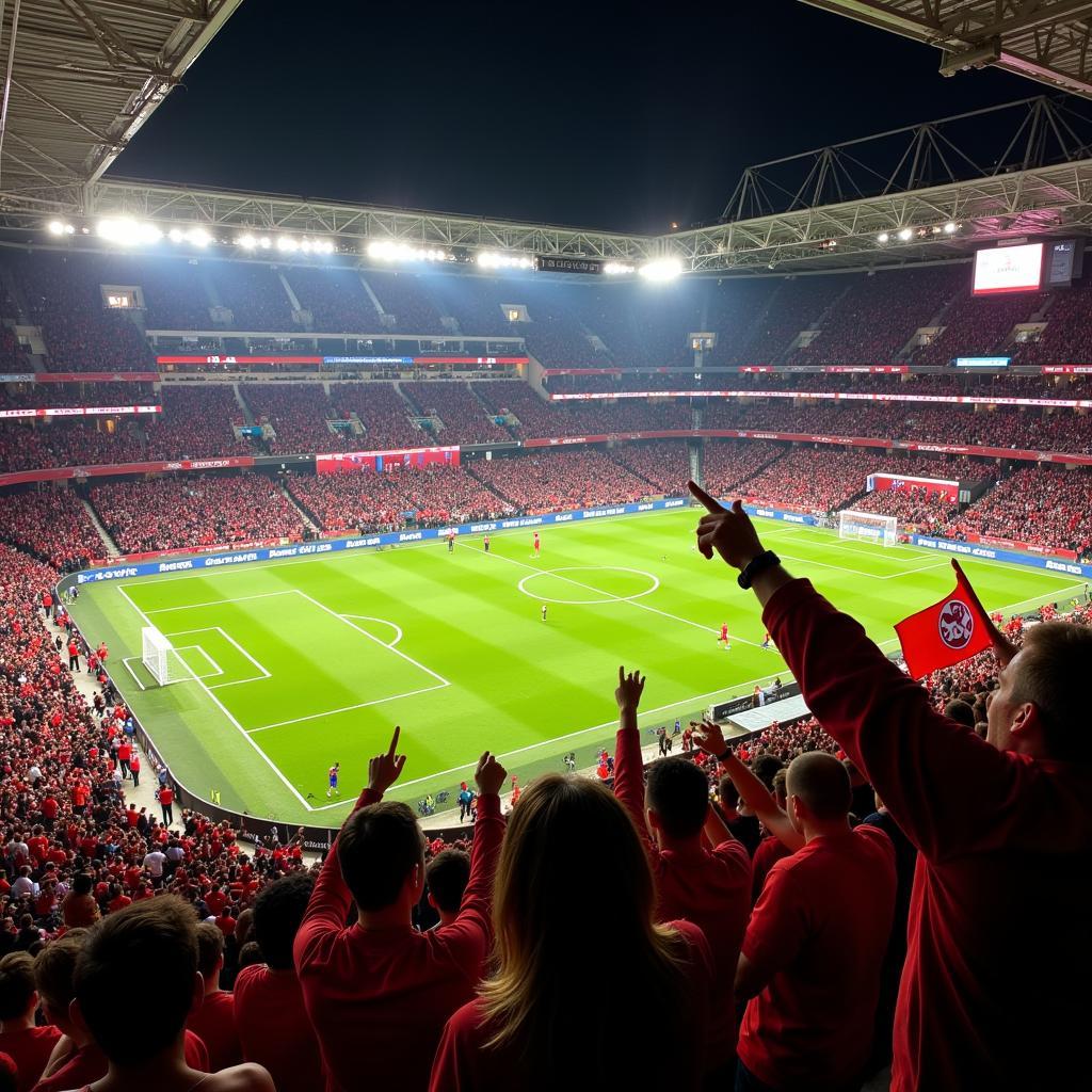 Fußballspiel in der BayArena Leverkusen heute