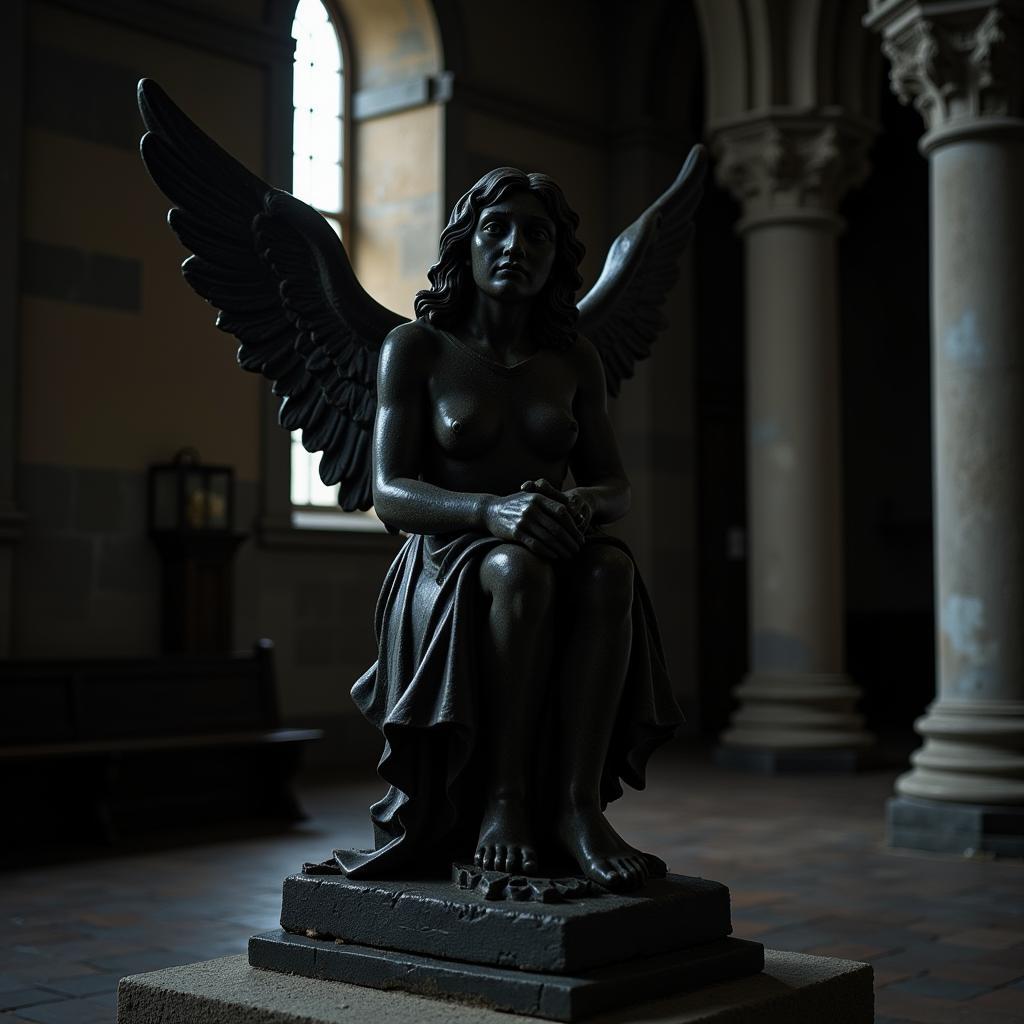 Gefallener Engel in einer Kirche in Leverkusen