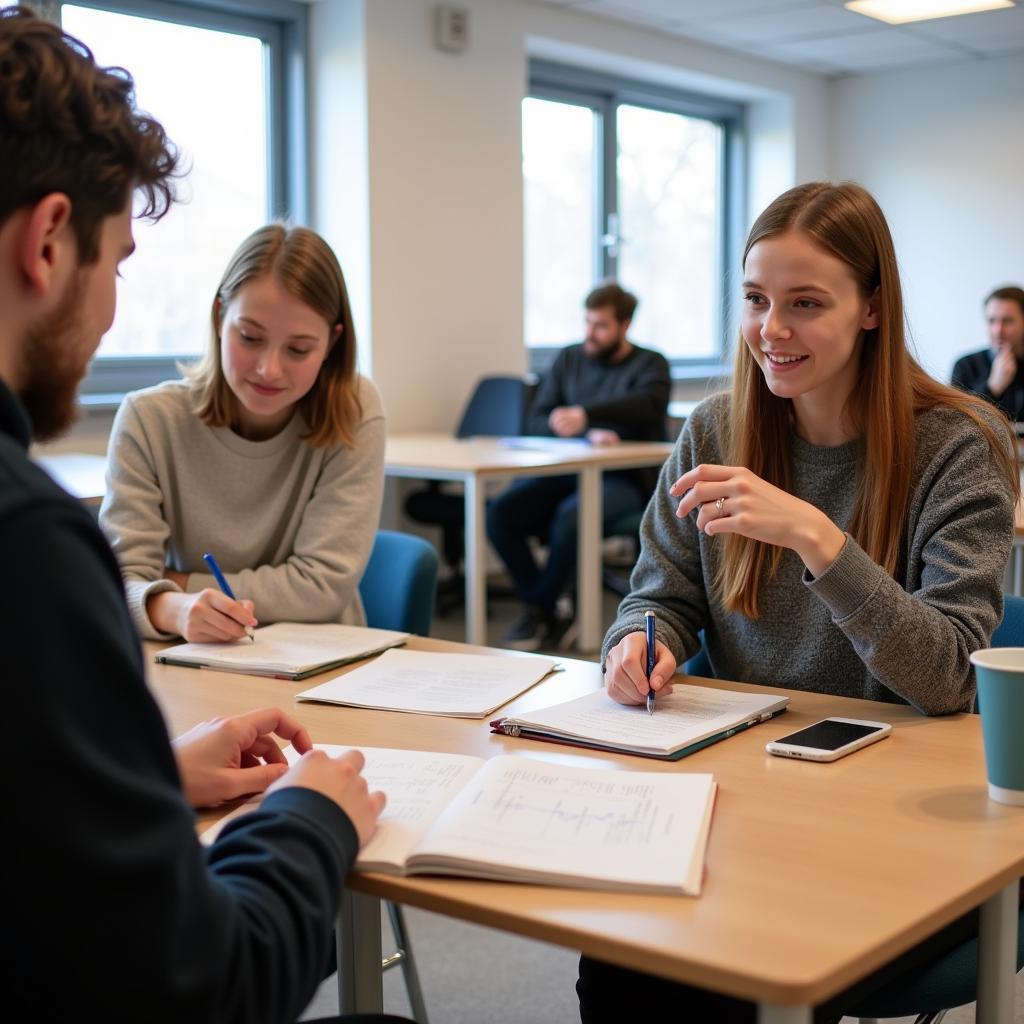 Schüler im Unterricht an der Gesamtschule Schlebusch Leverkusen