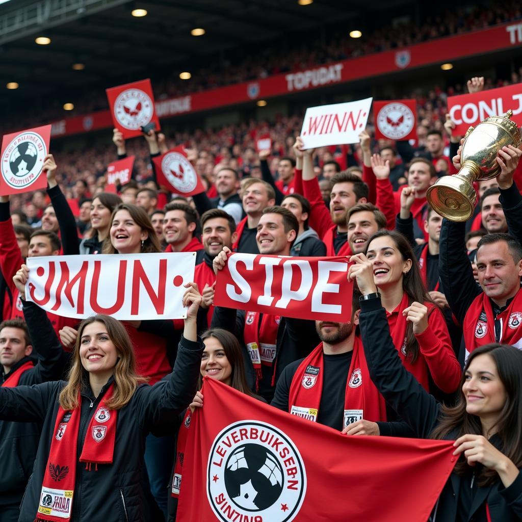 Leverkusen Fans träumen von der goldenen Meisterschale