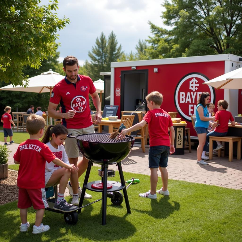 Familien geniessen Fussball an der Grilletta