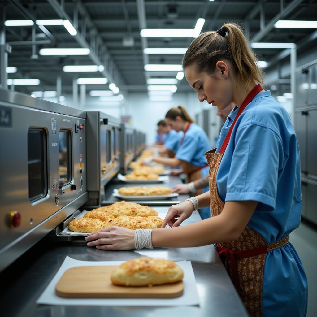 Moderne Produktionsanlage einer Großbäckerei in Leverkusen