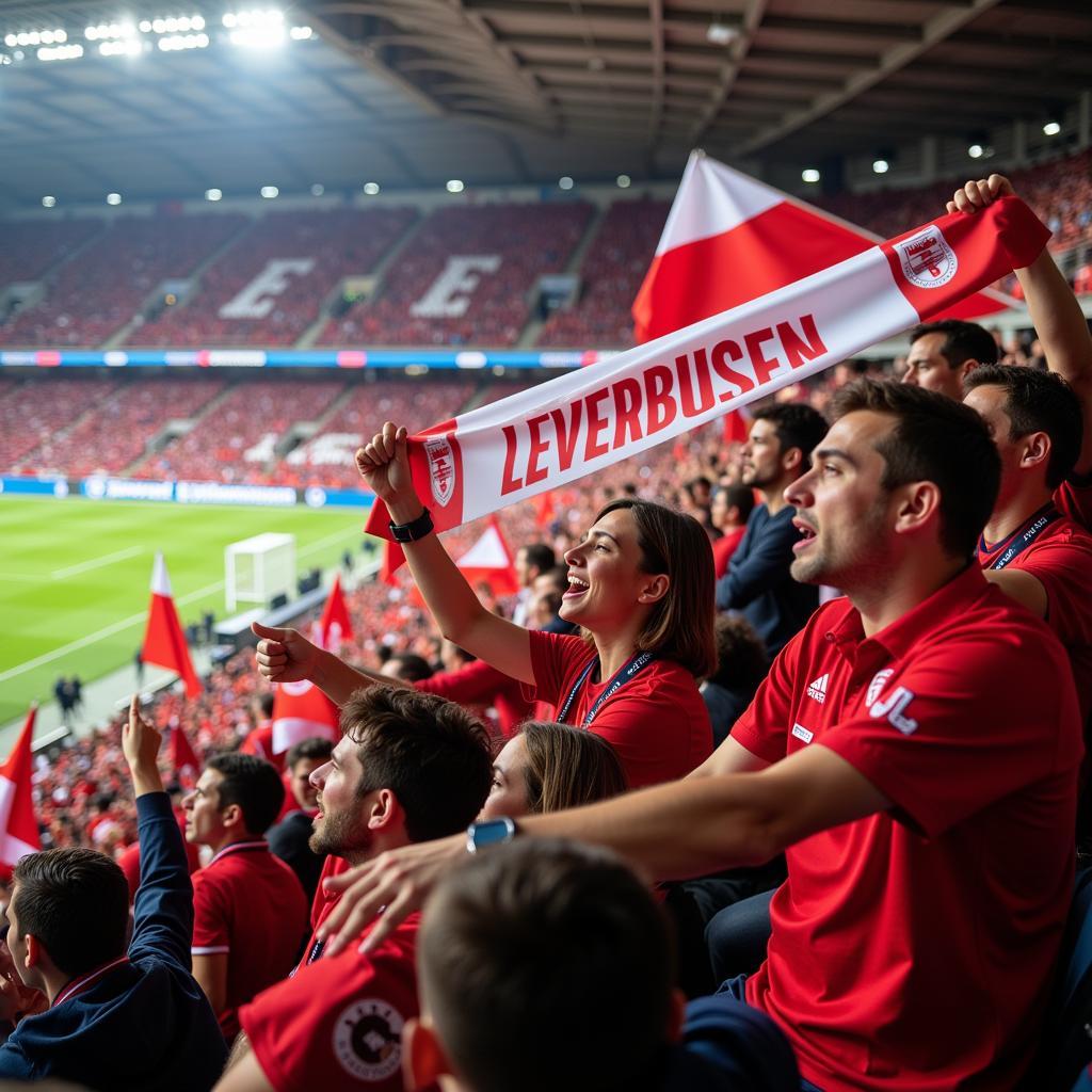 Leverkusen Fans unterstützen die Mannschaft