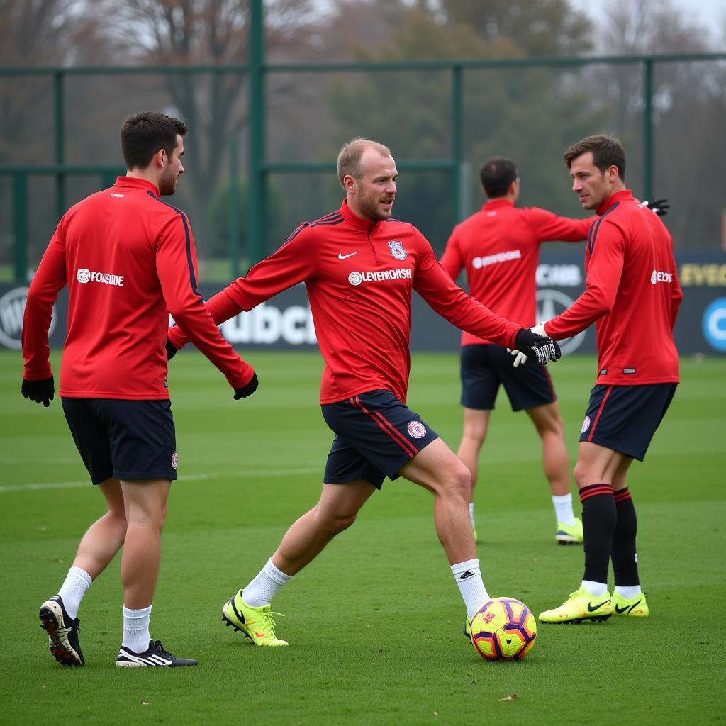 Intensive Trainingseinheit vor dem Spiel