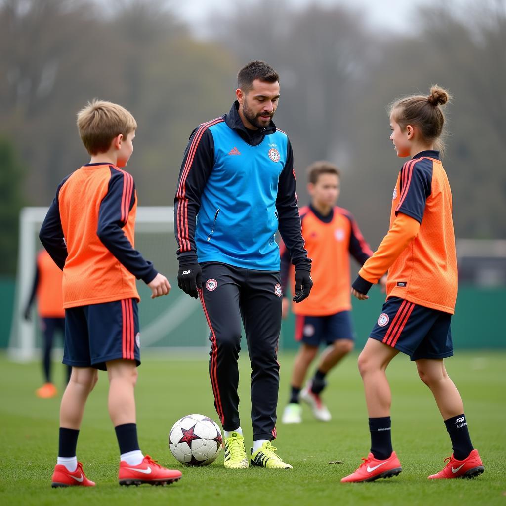 Grundschüler aus Leverkusen trainieren mit Bayer Leverkusen