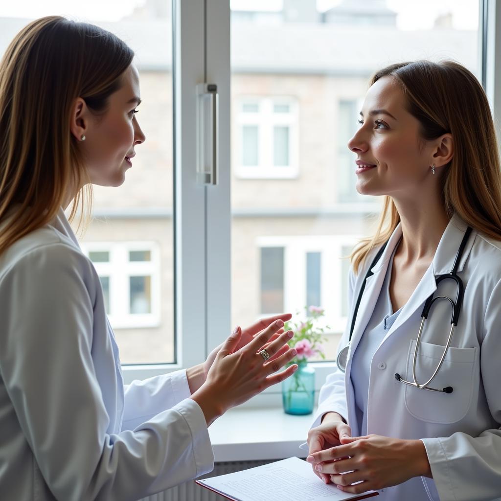 Hautarzt im Gespräch mit Patient