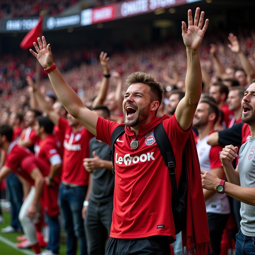 Leverkusen Fans Jubeln