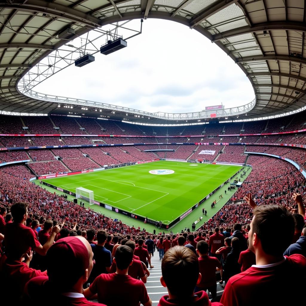 Hinspiel Leverkusen West Ham United - Fans