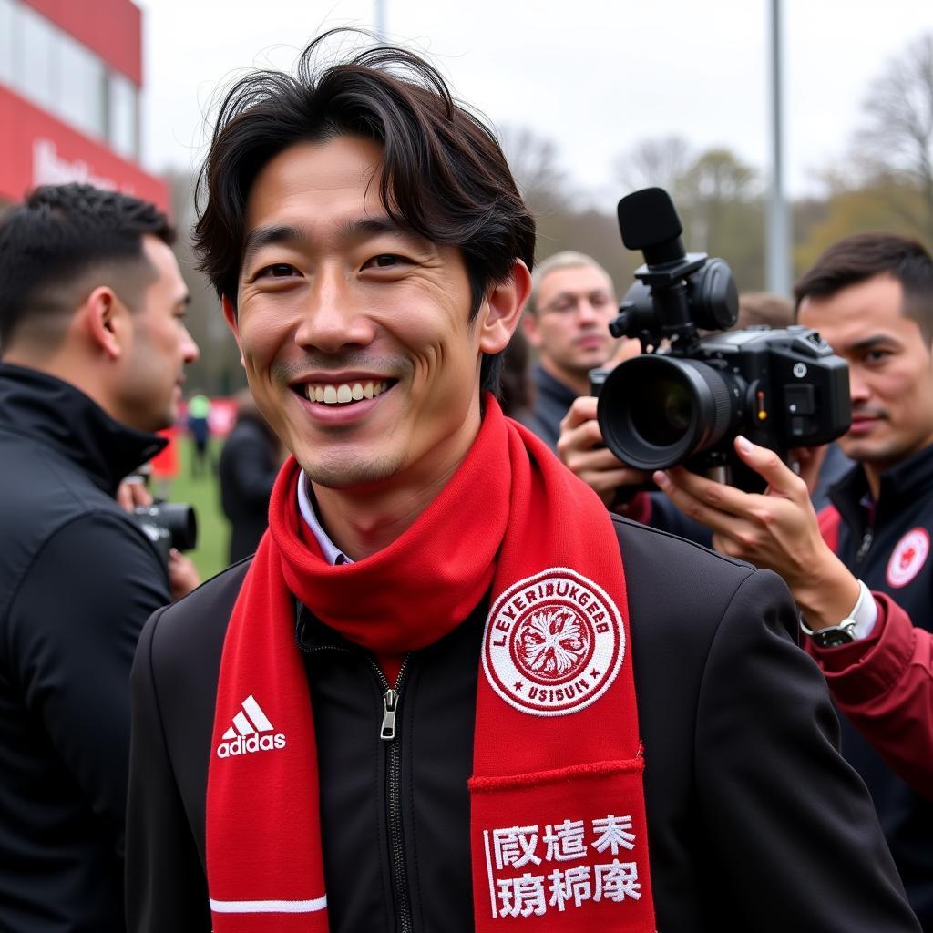 Ankunft von Honda Keisuke in Leverkusen