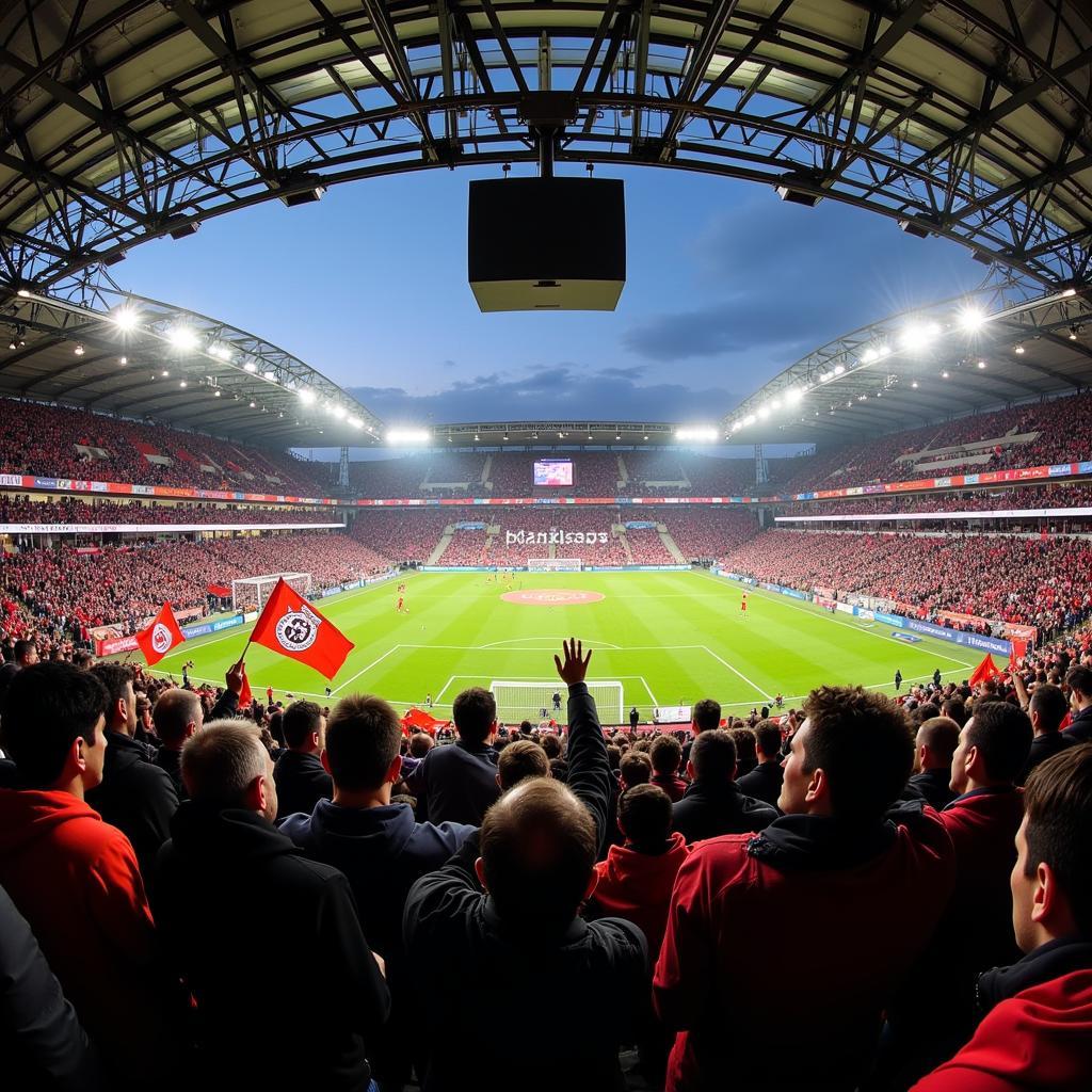 Die Fans von HSV und Leverkusen sorgen für Stimmung im Stadion