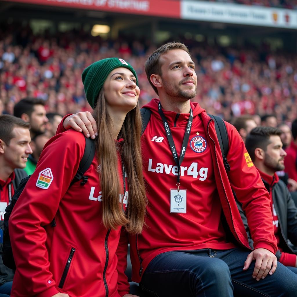 IGBCE Mitglieder bei einem Bayer 04 Leverkusen Spiel