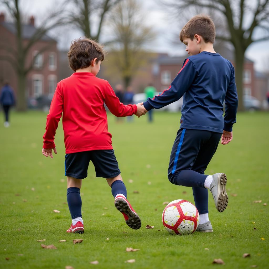 Integration durch Fußball in der Auermühle Leverkusen