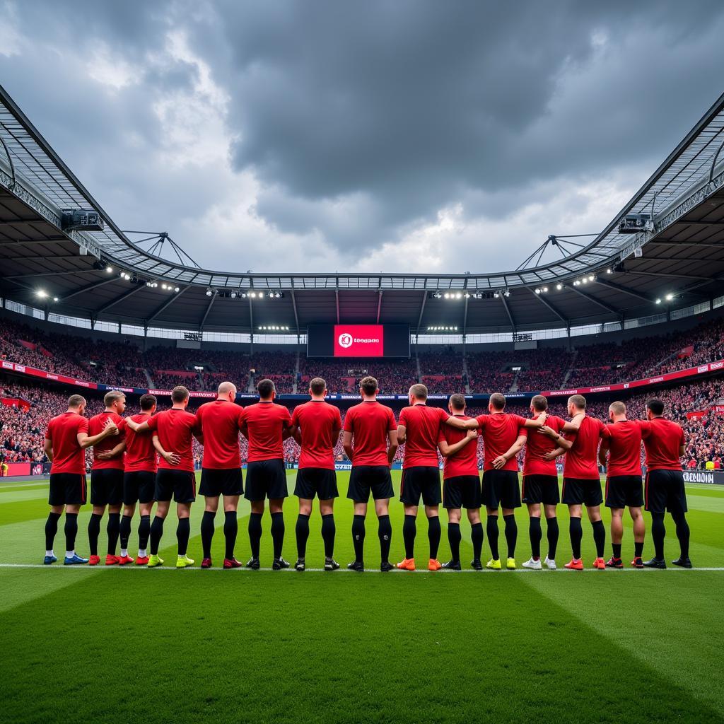 K1 Leverkusen Mannschaft in der BayArena