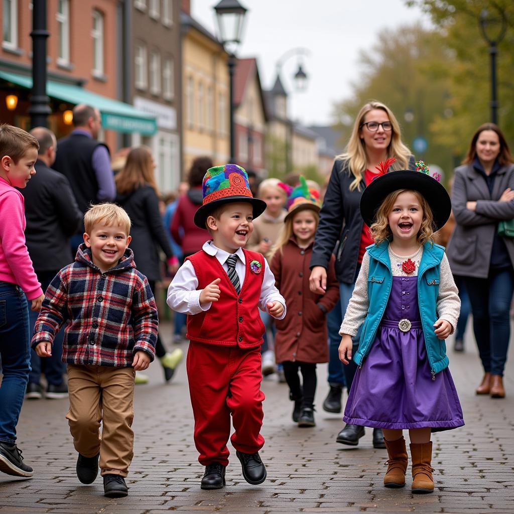 Familien beim Karneval in Leverkusen