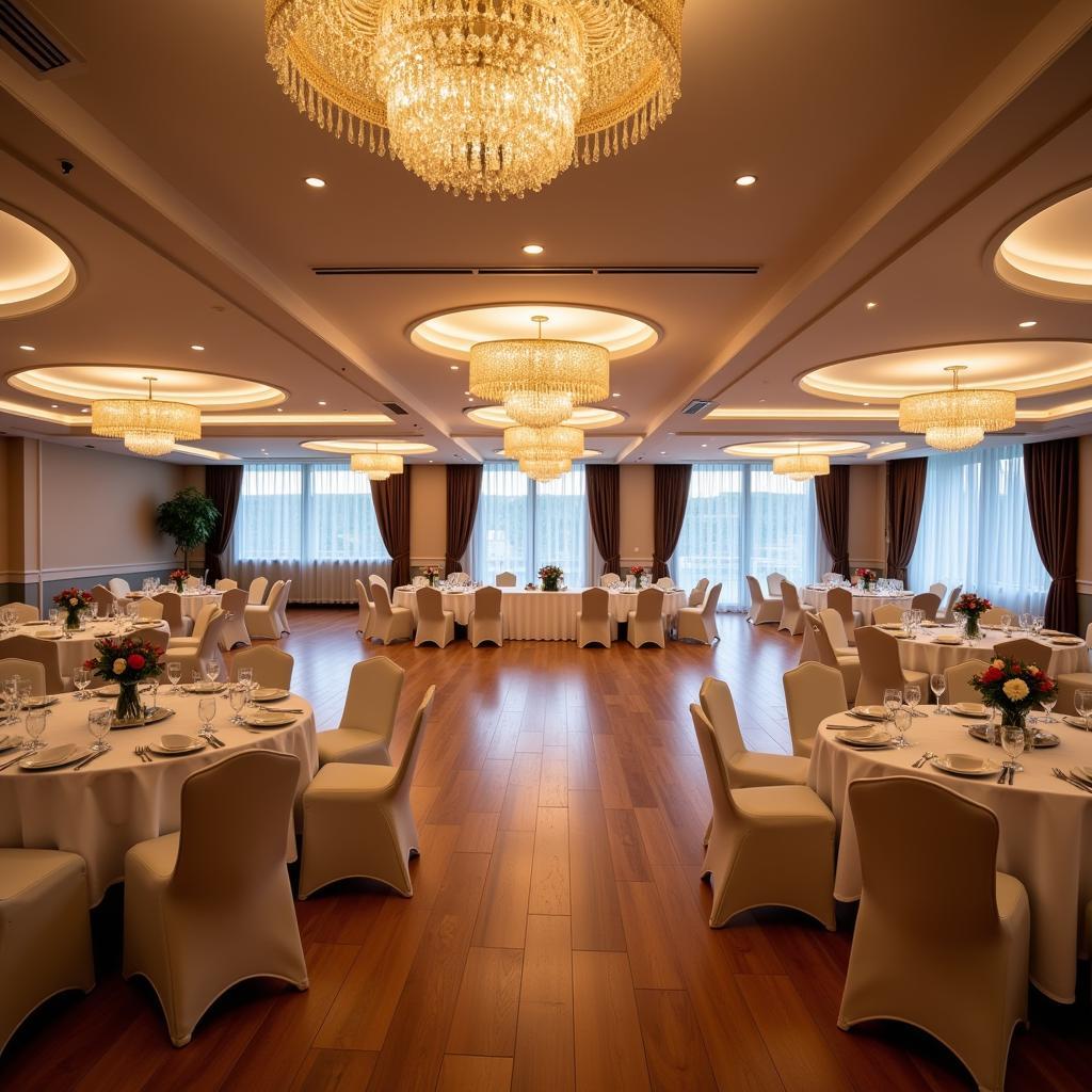 Hochzeitssaal im Kasino Hotel Leverkusen mit festlicher Dekoration