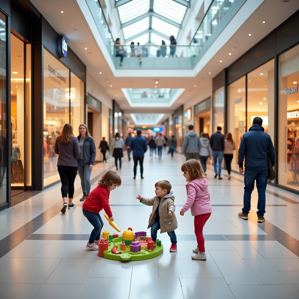 Familien beim Einkaufen in der Kaufhof Galeria Leverkusen