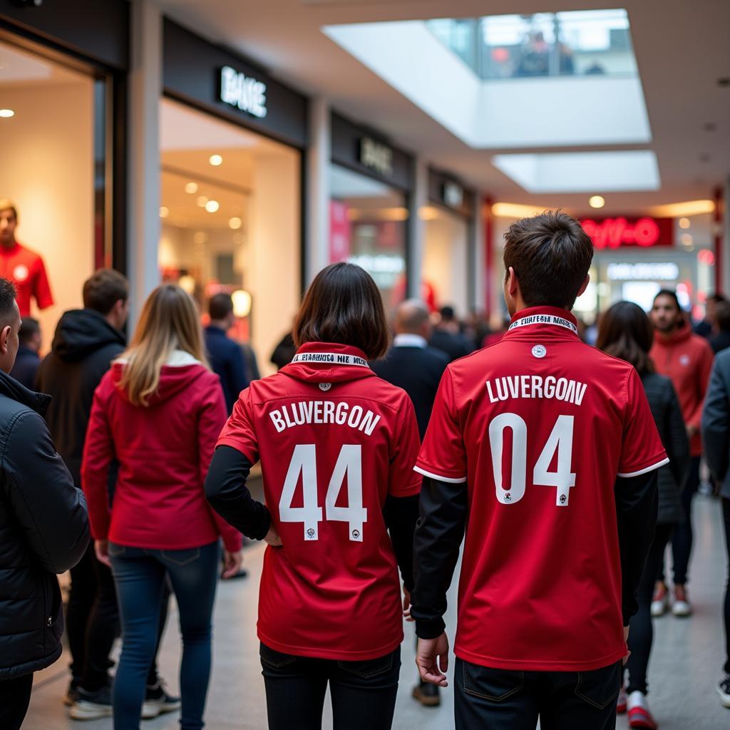 Kaufhof Galeria Leverkusen und Fußballfans